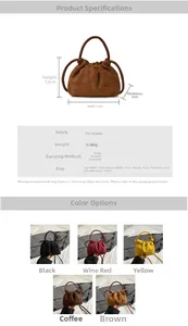 Specifiche dettagliate della borsa a tracolla in pelle scamosciata per bambini in 5 colori