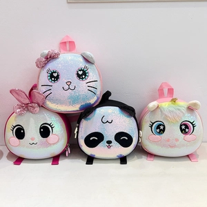 Kids Backpack Sequin Cartoon Animal Toddler Kindergarten School Bag Breathable Oxford Cloth Hard Shell Cute For Girls Boys