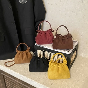 Mini Borsa A Tracolla Bambino Coulisse Pieghe Camoscio PU Forma Di Nuvola Borsa A Tracolla Per Ragazzi Ragazze Accessorio Moda