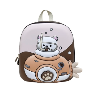 Cute bear cartoon submarine kids backpack made of lightweight waterproof material