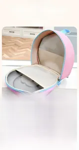 Detailed interior of the 3D hardshell kids backpack featuring mesh and slot compartments