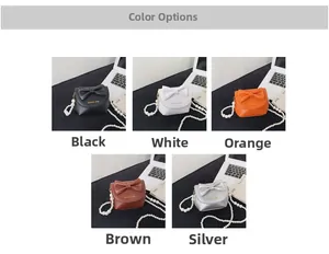 Mini girls' crossbody bags in five colors with bow detail and pearl shoulder straps