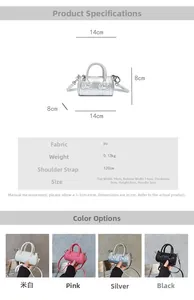 Mini PU bucket bag for girls featuring cute bows in white, pink, silver, and black colors
