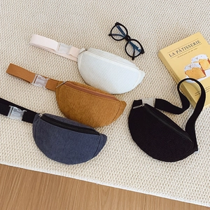 Sac Banane En Velours Côtelé Pour Enfants Sac De Poitrine Bandoulière Sangle Réglable Décontracté Léger Pour Garçons Filles