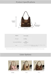 Guide détaillé des tailles et spécifications du sac à dos vintage en daim pour femmes