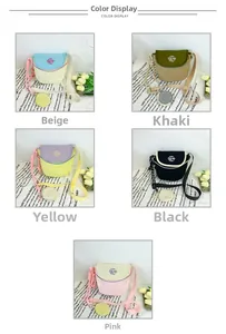 Détails des sacs bandoulière en toile multicolores avec logos Free Life contrastés