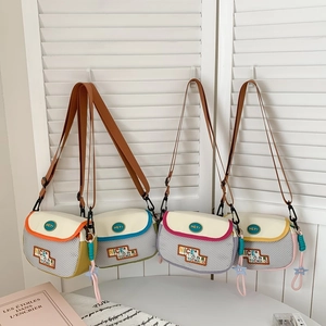 Kinder Umhängetasche Atmungsaktives Oxford Tuch Mesh Farbblock Schultertasche Mit Verstellbarem Gurt Sternanhänger Jungen