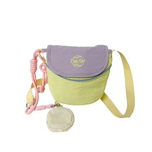 Sac bandoulière enfant multicolore avec imprimé Free Life et mini porte-monnaie rond