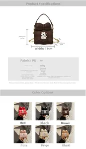Dimensions détaillées et diverses options de couleur pour le sac bandoulière chiot