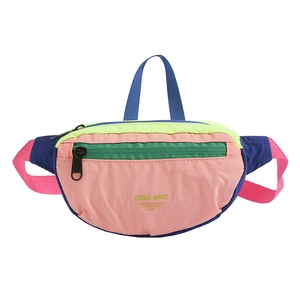Lightweight nylon crossbody chest bag with colorful multi-color splicing for kids