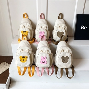 Sac Poitrine Enfants Toile Animaux Cartoon Léger Extérieur Sac Bandoulière Épaule Pour Tout-Petits Garçons Filles Mignon