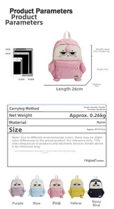 Detailed size chart and specifications for the large capacity cartoon kids school backpack