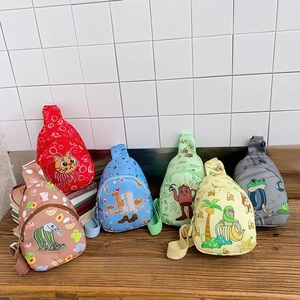 Kinder Cartoon Brusttasche Nylon Süße Tiere Drucken Crossbody Gürteltasche Verstellbarer Riemen Für Jungen Mädchen