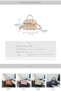 Detailed size specifications for kids bear pattern PU leather mini crossbody handbag