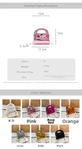 Détails des mini sacs en cuir PU pour filles avec nœud et spécifications de la chaîne