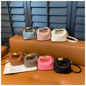 Detailed collection of mini litchi texture handbags in seven various stylish colors