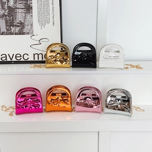 Petit Sac À Bandoulière Avec Nœud En Cuir Verni PU Brillant Sac À Main Mignon Pour Filles Enfants