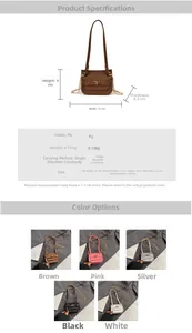 Spécifications de mini sac bandoulière en cuir PU avec cinq options de couleurs