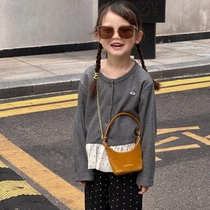Sac demi-lune chic jaune moutarde givré pour filles avec chaîne dorée et poignée