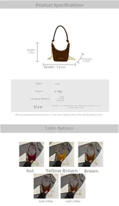 Guide détaillé des dimensions et coloris du mini sac à chaîne en daim pour petites filles