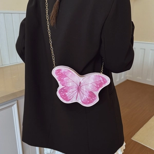 Joli sac bandoulière rose en forme de papillon avec chaîne dorée pour filles et femmes