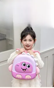 Sac à dos dinosaure 3D rose pour enfants avec petites ailes mignonnes et design coquille