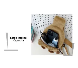 Plüsch-Capybara-Brusttasche mit großem Innenraum für Handy und Sonnenbrille