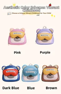 Sacs à dos légers en forme d'œuf en cinq couleurs avec design d'ours mignon
