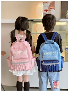 Detailed back view of kids backpacks with large capacity and safety reflective strips