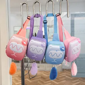 Kids Chest Bag Cute Cartoon Animal 3D EVA Hard Shell Crossbody Bag With Plush Tail For Toddlers Lightweight Fashionable