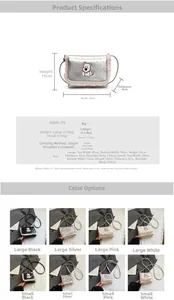 Polka dot crossbody bag size chart and color selection with PU fabric details
