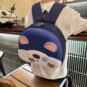 Zaino rigido per bambini con simpatico orsetto nei colori blu navy e bianco