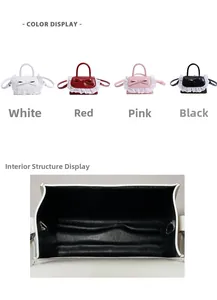 Internal structure and color display of mini PU crossbody bags with bow and lace