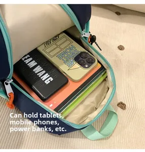 Detail view of the backpack interior showing main compartment and tablet storage