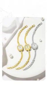 Vue détaillée de trois montres GEDI à petit cadran avec bracelets à chaînes fines