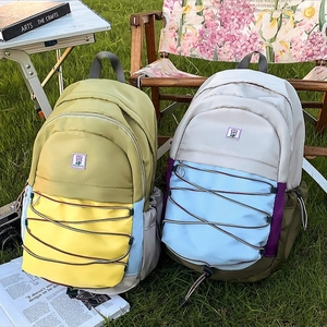 Trendy Patchwork Kids Backpack Nylon Lightweight School Bag For Boys Girls Breathable Outdoor Travel Rucksack