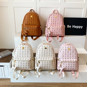 Sac À Dos Mode Femme Cuir PU Grande Capacité École Voyage Style Coréen Imprimé Chat Dessin Animé Avec Rivet Et Pendentif