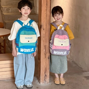 Kinder Schulrucksack im Color-Block Design mit Buchstaben-Print im koreanischen Stil