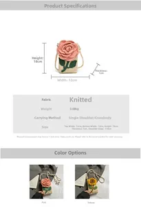 Spécifications de taille pour les sacs à bandoulière en crochet faits à la main