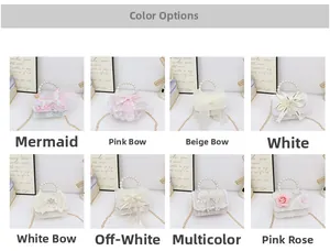 Plusieurs styles de mini sacs pour filles avec poignées en perles et chaînes dorées