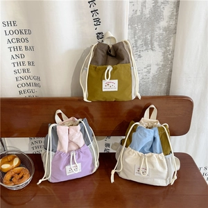 Zaino Con Coulisse In Tela Di Colore A Contrasto Di Moda Coreana Con Tasche Laterali In Rete Per Scuola Viaggi Donne Studentesse