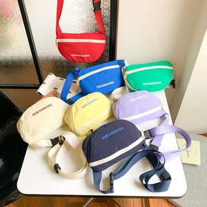 Kinder Gürteltasche Nylon Buchstaben Aufdruck Trendige Brusttasche Verstellbarer Gurt Für Jungen Mädchen Mode