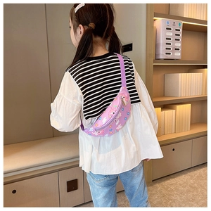 Sac banane violet pour enfants avec motifs licorne, porté en bandoulière pratique