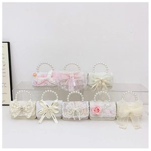 Collection de mini sacs à main en perles pour filles avec dentelle et fleurs