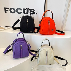 Kids Crossbody Shoulder Bag Nylon Simple Solid Color Casual Sporty Shell Purse For Boys Girls Toddler Outdoor Travel