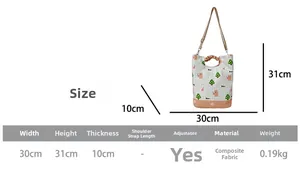 Size chart showing 30x31x10cm dimensions for the plaid kids cartoon messenger bag
