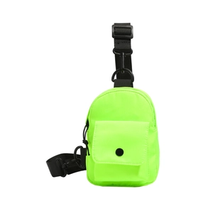 Neon green mini crossbody chest bag for kids with adjustable black strap and buckle