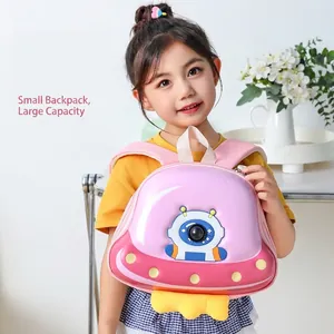 Pink 3D astronaut hardshell backpack for girls, lightweight ergonomic toddler school bag