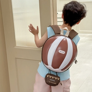 Sac à dos 3D en forme de montgolfière pour tout-petits avec mini pochette assortie