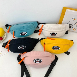 Kids Chest Waist Bag Nylon Lightweight Sport Letter Patch Adjustable Strap Crossbody Casual For Boys Girls